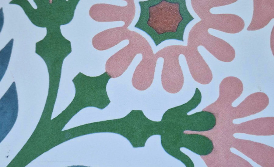 Motif de carreaux floraux du B&B Sleepy Garden à Wiltz